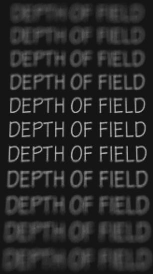 Depth of field Depth of field of the range of distances for which the