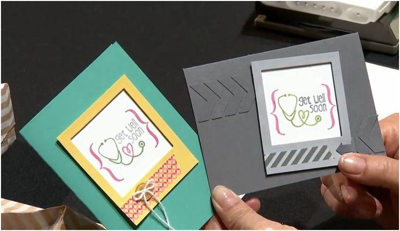 Additional ideas for Tag It stamp projects: Another project shown but not demonstrated, uses the Tag It stamp set and the Square Collection of Framelits to create the picture window on a rectangular