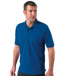 599M Russell Workwear Hardwearing Pique Polo Shirt 65% polyester/35% cotton. Twin raised stripe detail on collar and cuffs. Two matching button placket. Cuffed sleeves. Side vents.