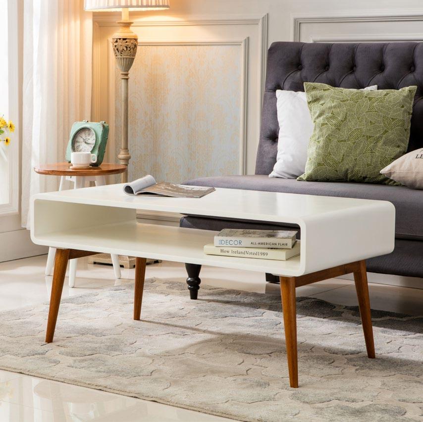 Style meets functionality in the Lux Console from Porthos Home. The long, angled legs and open shelf create a modern tone anywhere in your home.
