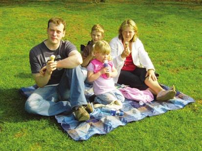 abroad (SS) Below: A family from St Albans, Hertfordshire, enjoying well-earned