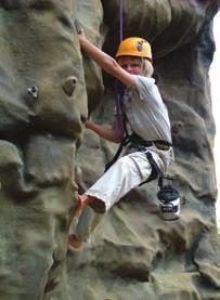 The challenging climbing wall requires a good deal of