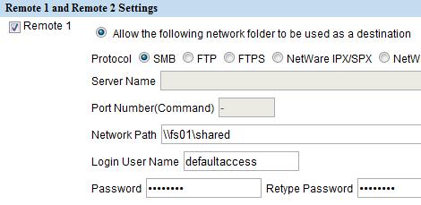 authenticate against the network folder. 6. When the settings have been filled out as indicated above, click Save. 5.