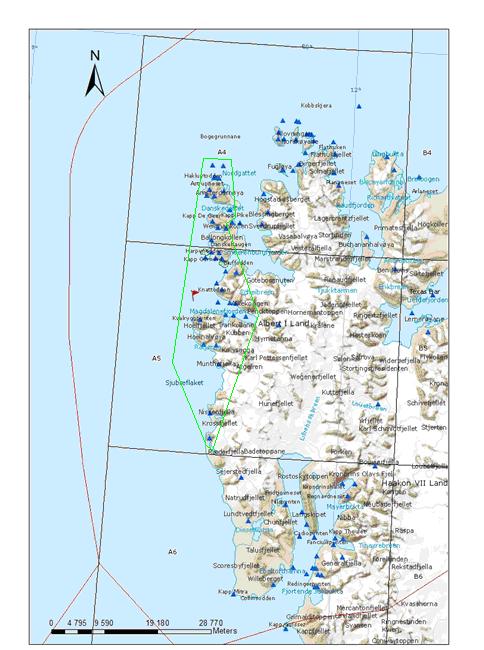 Page 38 Figure 7-4 Overview of sea bird locations in Magdalena Fjord and surrounding areas.
