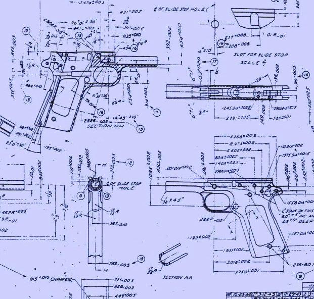 WWI Multiple companies are contracted to manufacture M1911s based on Colt drawings and sample pistols.