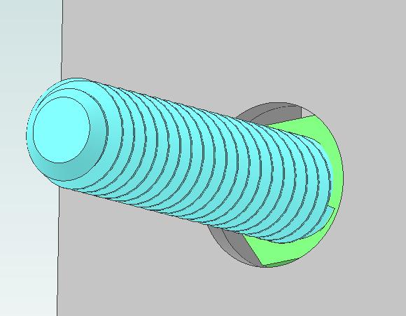 The ¼" diameter threaded rod passes through the 3/8" hole to give ± 1/16" of free movement.