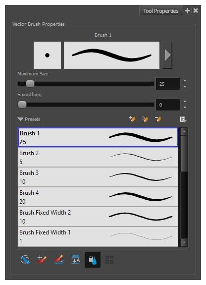 Chapter 2: Tools Properties Brush Tool Properties When you select the Brush tool, its properties and options appears in the Tool Properties view.