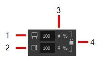 Chapter 2: Tools Properties Icon Option Description 1. X: Type a value in this field to reposition your selection along the X-axis. 2. Y: Type a value in this field to reposition your selection along the Y-axis.
