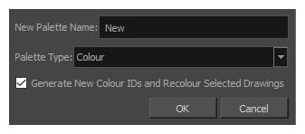Chapter 1: Dialog Boxes Create Palette from Selection Dialog Box The Create Palette from Selection dialog box allows you to create a palette that contains all the colours used by all the drawings in