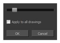 Harmony 16.0 Paint Reference Guide Remove Dirt Dialog Box The Remove Dirt dialog box lets you select small dots and hairs on a drawing for removal.