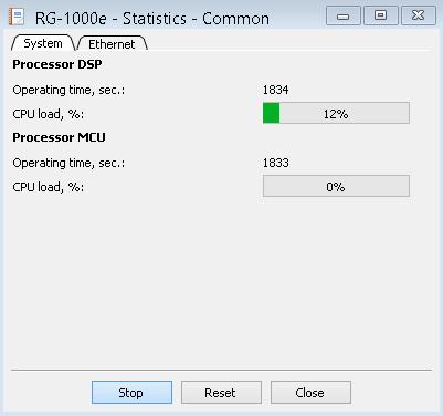 1. RG-1000e Customer Programming Software (RG-1000e CPS) 41 Common The Common window contains the reports on the loading status of the RG-1000e GATEWAY processors and on network interface