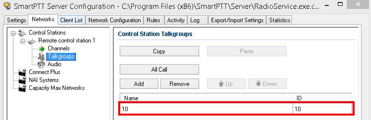 3. SmartPTT Radioserver settings 77 ID: Talkgroup unique identifier used during communications.