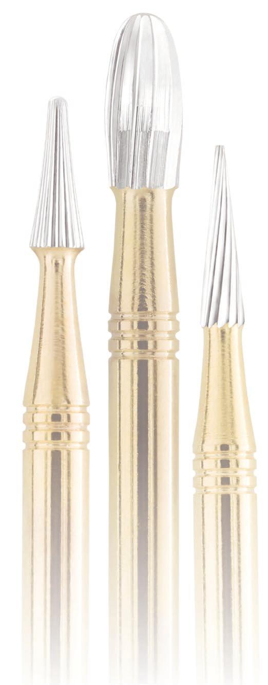 Midwest Esthetic Finishing Carbide Burs Multiple precision ground edges for exceptionally smooth surface finish. 21 anatomically adapted shapes to meet every finishing challenge.
