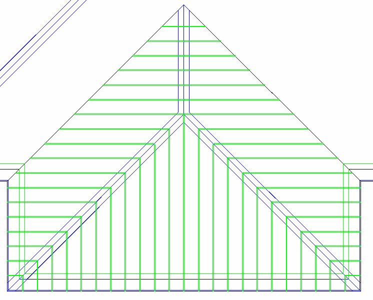 Perform the AutoCAD extend and trim command to shape the standing seam wall components.