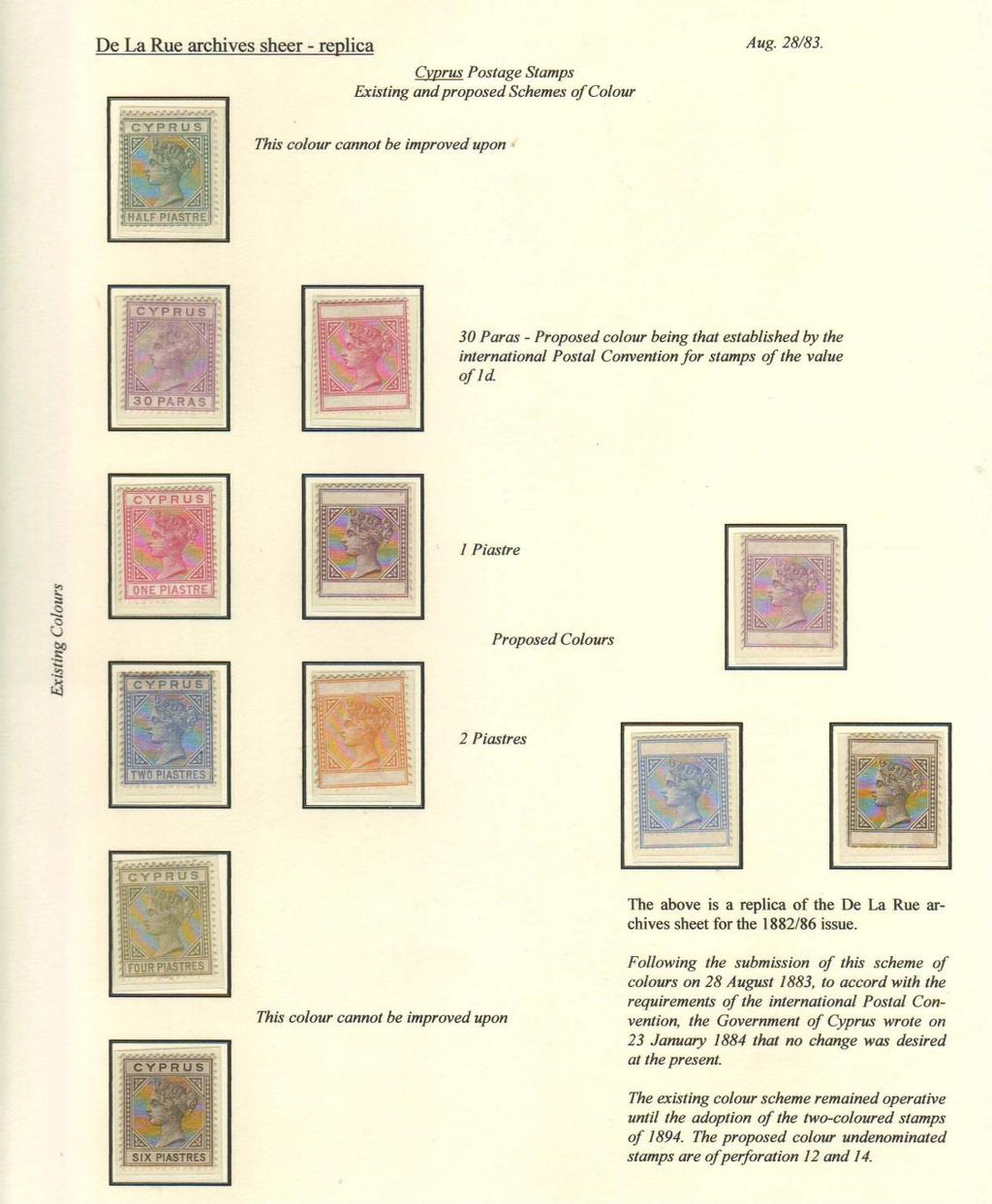 The Die I CA Watermark Issue 1882-1886 ½ Piaster 30 Paras