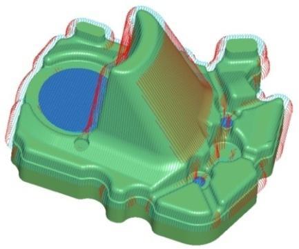 Stock models can be created from one or more toolpaths, which can be 3, 3+2 or 5 axis, or a combination.