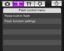 5 Click [Flash function settings]. Flash control menu When REBELT5i 700D REBELTi 650D REBELTi 600D is connected, [Built-in flash] is also displayed.