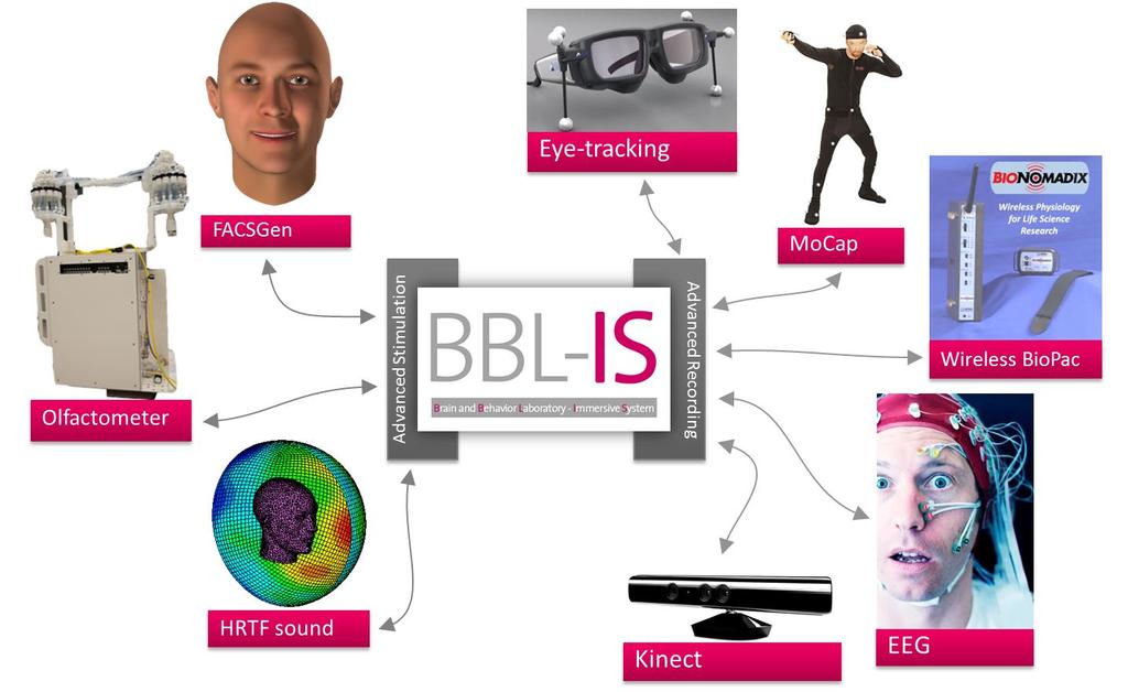 3. Additional modules The BBL-IS can control and communicate with various complementary modules to extend its capabilities for research and immersion: The eye-tracker «Eye Tracking Glasses» from SMI