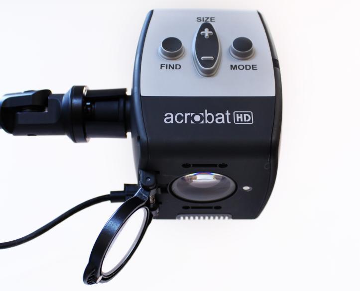 Adjusting the Viewing Angle The Acrobat HD Mini Camera rotates 340 degrees, providing unsurpassed flexibility for the visually impaired.