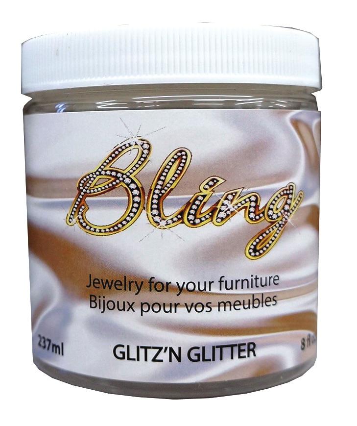 Glitz n Glitter- Jewelry for your furniture This adds a elegant effect to any surface. Can be applied many different ways including through stencils.