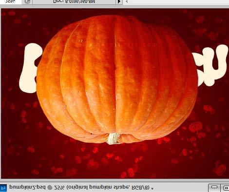 Open the pumpkin image. Make sure the image is 300 dpi. Make sure that the color pallet is set to default black and white and that your brush is set at 100% opacity.