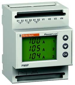 Functions and characteristics PB100646-43 The PowerLogic offers the basic measurement capabilities required to monitor an electrical installation in a 4-module case (18 mm modules).