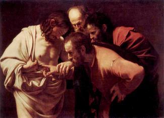 The Incredulity of Saint Thomas 1601-02, Oil on canvas,