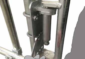 Align the fixing plate on internal face of the opening, so that the rails of the Safety Gate match up with the top of the Guardrail System.