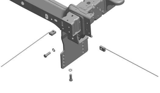 Use the four hole holes in Driver Side Mount Weldment (#2) as a template to center punch and drill ¼ pilot then 17/32 holes in the truck frame (not through both sides of the frame) (See Figure 4).