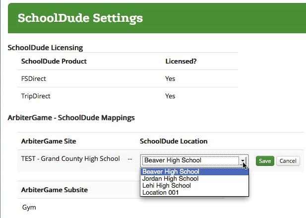 Warm Ups: Using Optional Features u The SchoolDude settings are under the Settings tab within ArbiterGame.