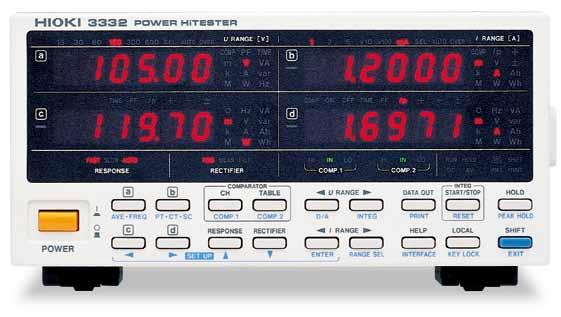 An Energy Saving Support Tool POWER HiTESTER 3331, 3332 Power measuring instruments 3332: Single-phase, 2-wire type that can accurately measure even standby power 3331: Single-phase, 3-wire and