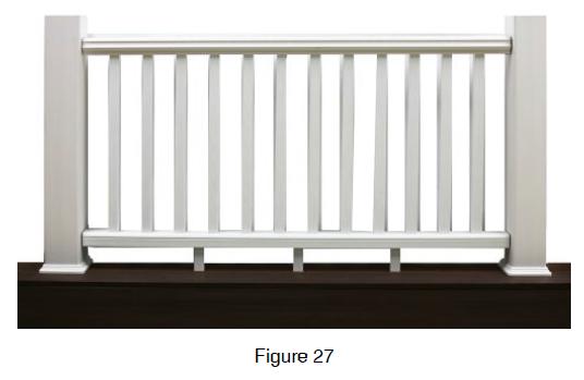 21. Your railing should now look like Figure 26 with all the balusters installed into the