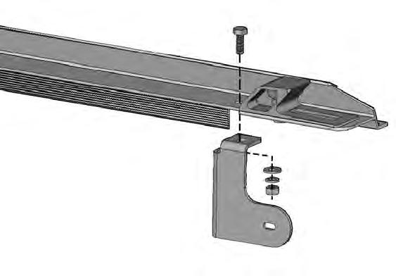 2 Side Rail - Right Hand (passenger side) Hex Bolt ¼ x ¾ Align bolt to near side of slotted hole in bracket and tighten Right Side Rear