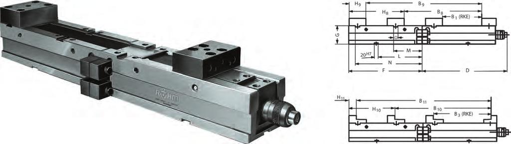 300 300 45 Type 743-10 Extension GKV for extension of clamping capacity for extra-long workpieces (only RKE) fastening with dual clamps respectively with screws (included) Item no.