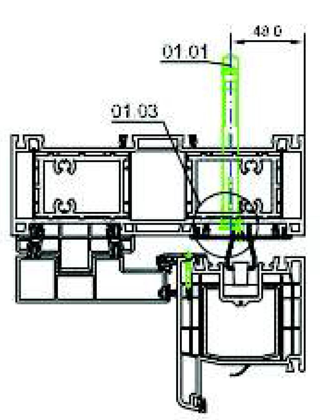 В1: Position of Anchor Mounting Holes Figure 04: Anchoring Points Anchor mounting holes can be drilled in a free frame. For distances between holes in the frame, see the figures below.