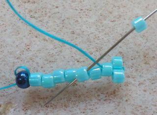 Let say you ve got your first up bead up bead - Pick up again 1 Delica bead,