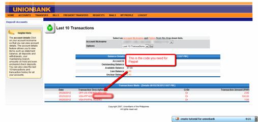 You ll see that in this example, PayPal charged my account 100PHP and