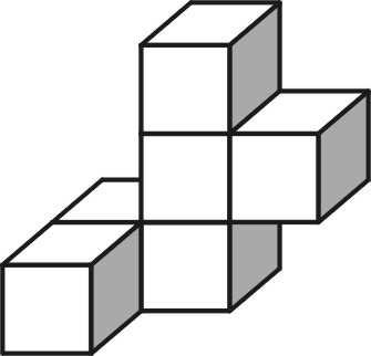 014 10000 = A A, find A. (A) 014 (B) 0140 (C) 01400 (D) 10070 4. Consider a solid figure that is formed by 6 identical cubes of edge cm stacked together as shown in the figure on the right.