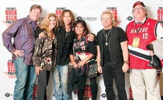 with members of Aerosmith at the Rock & Roll Hall of Fame &