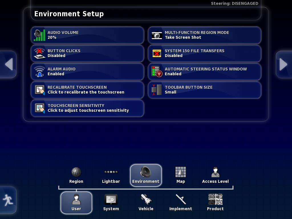 Environment Setup - Audio Volume % The volume of the audio and button clicks. - Button Clicks on/off Clicking sound every time you touch a button.