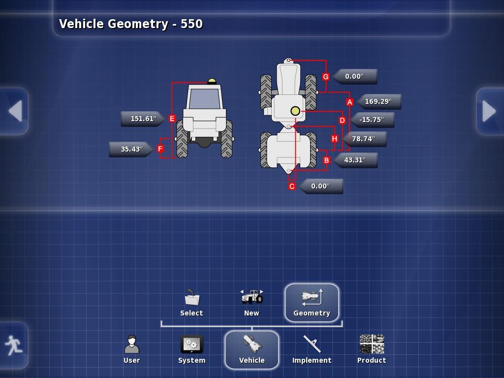 Vehicle Geometry - After the unit is picked you will have to come in and adjust the measurements specific to each vehicle - Ensure distance from receiver to rear axle and rear