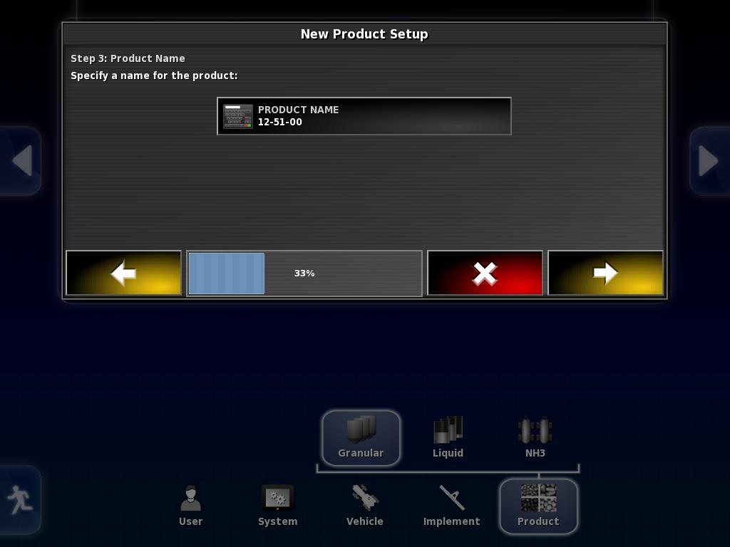 New Product setup - You can click on the product name to change to what