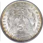 The design features are frosted and the overall state of preservation is remarkable! #210559 $6895.00 1894-S. PCGS. MS-65. Rich cream-white luster off beautiful satiny surfaces.