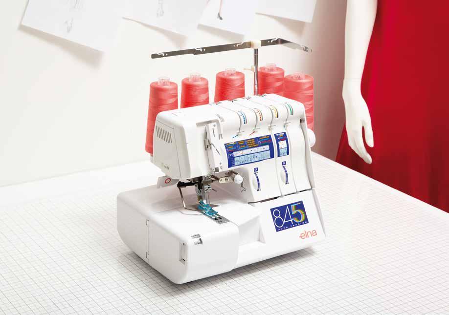 etend 845 The elna etend 845 is a high-end 5-thread overlocker also offering a cover stitch and an exclusive top cover-hem program.
