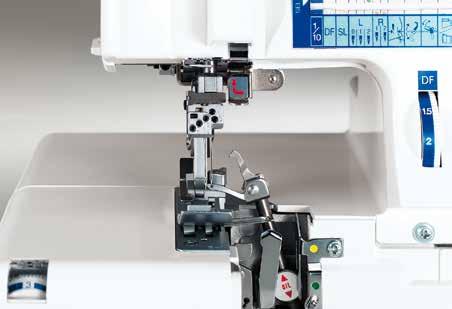 1 ADJUSTABLE DIFFERENTIAL FEED Depending on the type of fabric you are sewing, you can adjust the differential feed ratio to prevent the