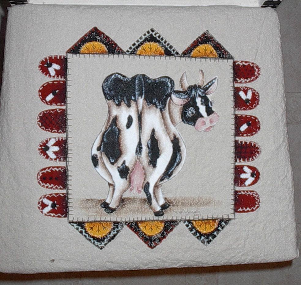 Paint these cute Cow on Jars, Pie Pans, Fabric Banners, Chair cushions, Canister Sets, T-Towels, T-shirts, Blue jeans and