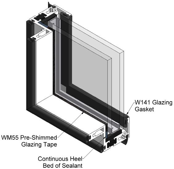 WV410 OPERABLE VENT INSTALLATION INSTRUCTIONS Section V WV410 Vent Sash Glazing Step 8 Reinstall the glass stops.