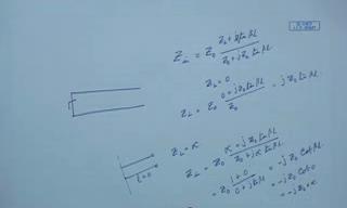(Refer Slide Time: 13:03) First let me write what is the input impedance of a transmission line is z naught, z l, plus j tan Loss less line, j tan beta, l z naught, divided by z naught plus j zl tan,
