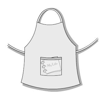 Alternatively, you can sew an apron, using a commercially available pattern, and adding a clear pocket to it. Below are instructions for sewing a pocket onto an apron.