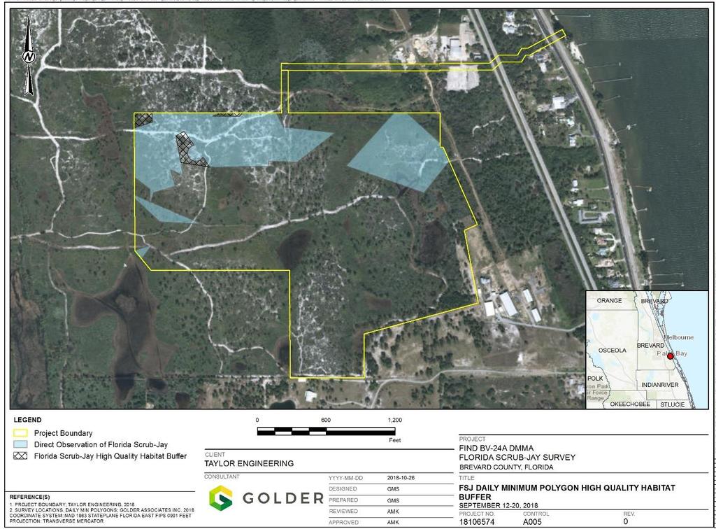 Figure 6: Florida Scrub-Jay Survey Results and High-Quality Habitat Buffer 3.1.
